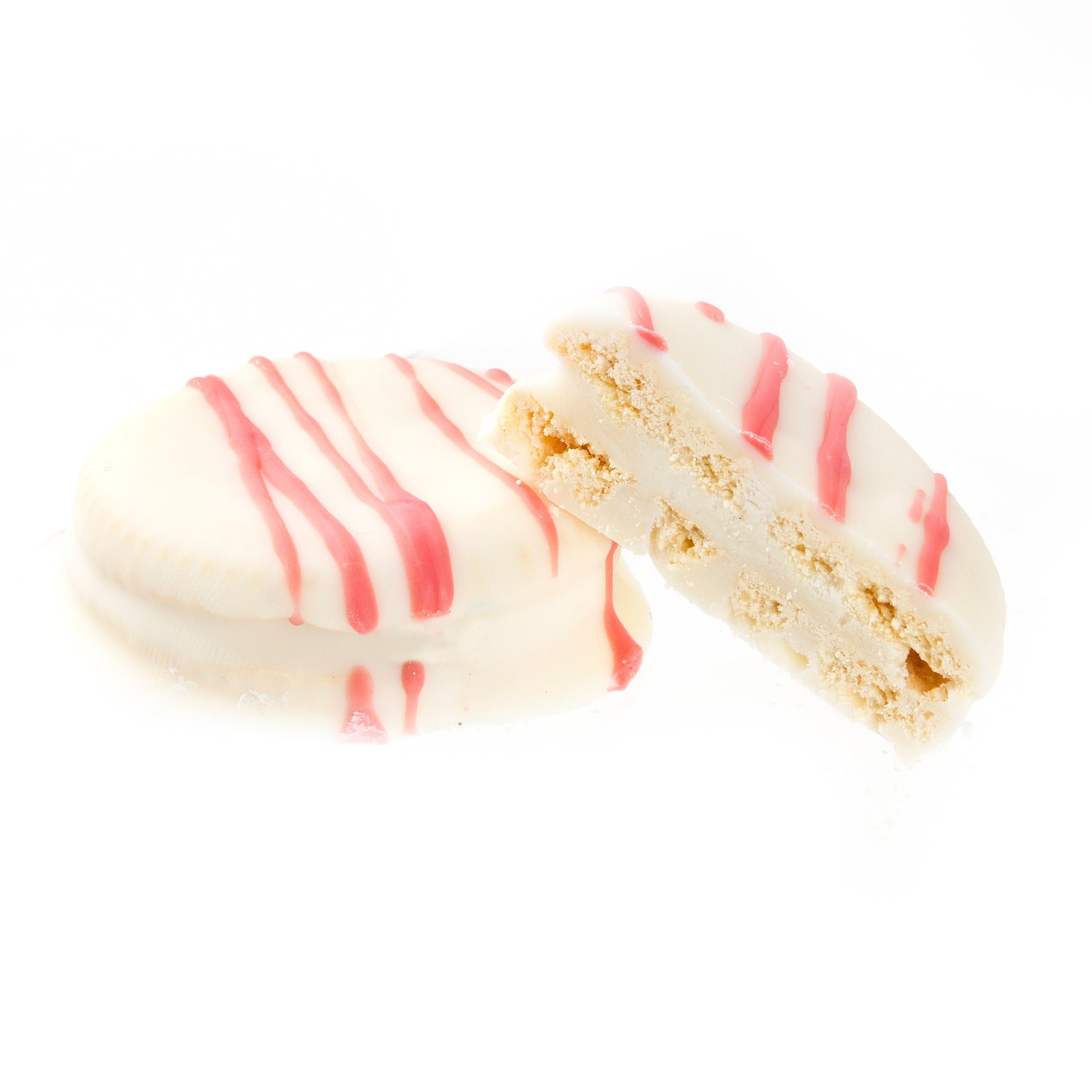 White&Pink Chocolate Coated Sandwich Cookies
