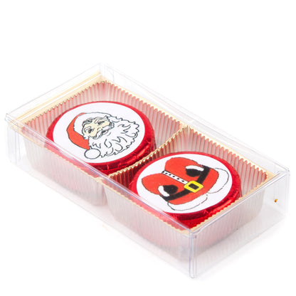 Holiday Santa Claus Foiled Chocolate - 2PC Favor Box