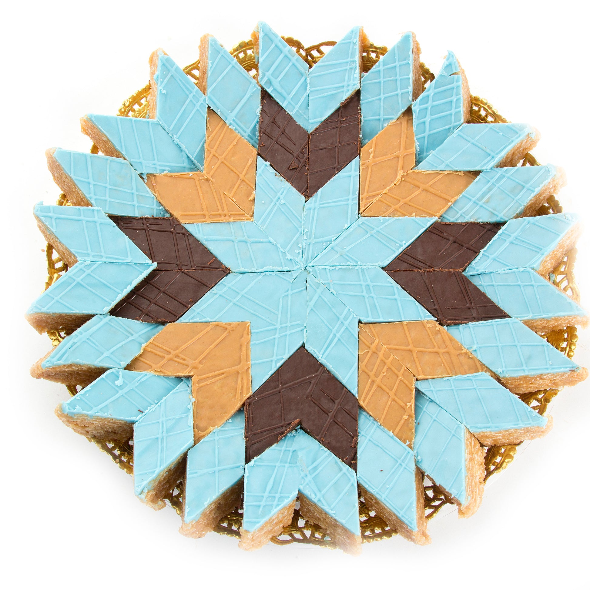 Handcrafted Blue Peanut Diamond Chew Platter - Medium