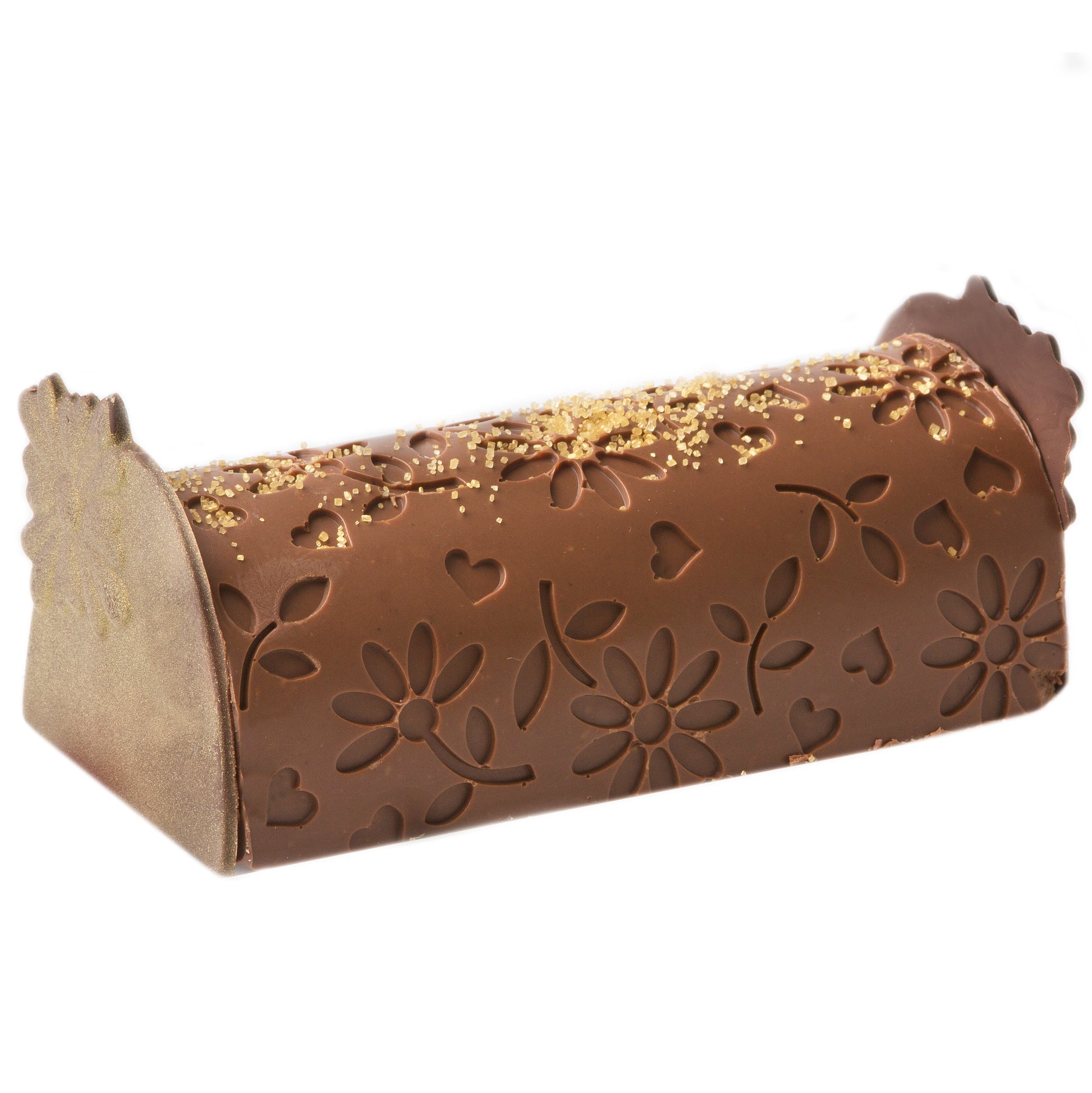 Hand-Crafted Decorative Embossed Truffle Chocolate Log