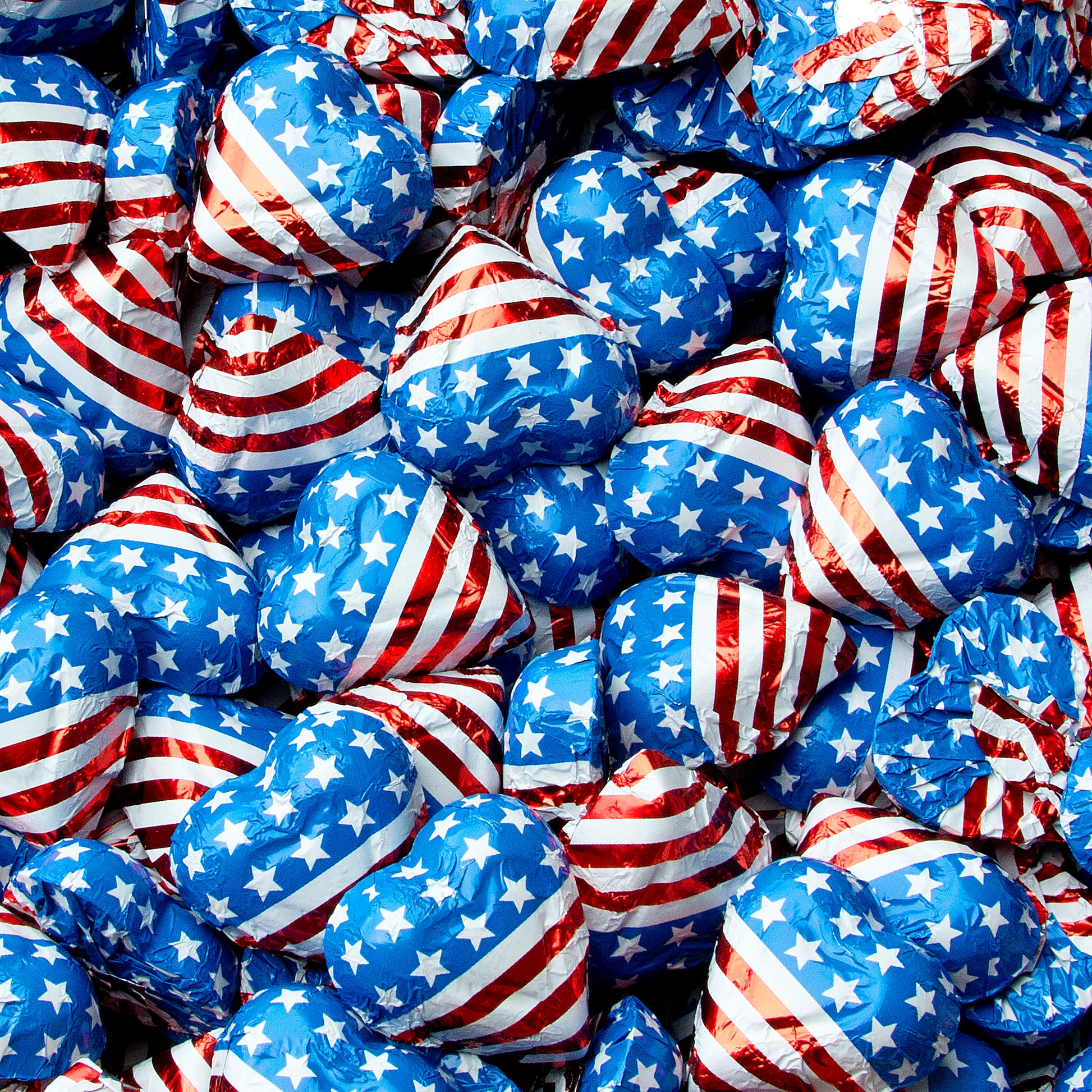 Patriotic Foiled Milk Chocolate Hearts
