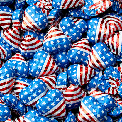 Patriotic Foiled Milk Chocolate Hearts