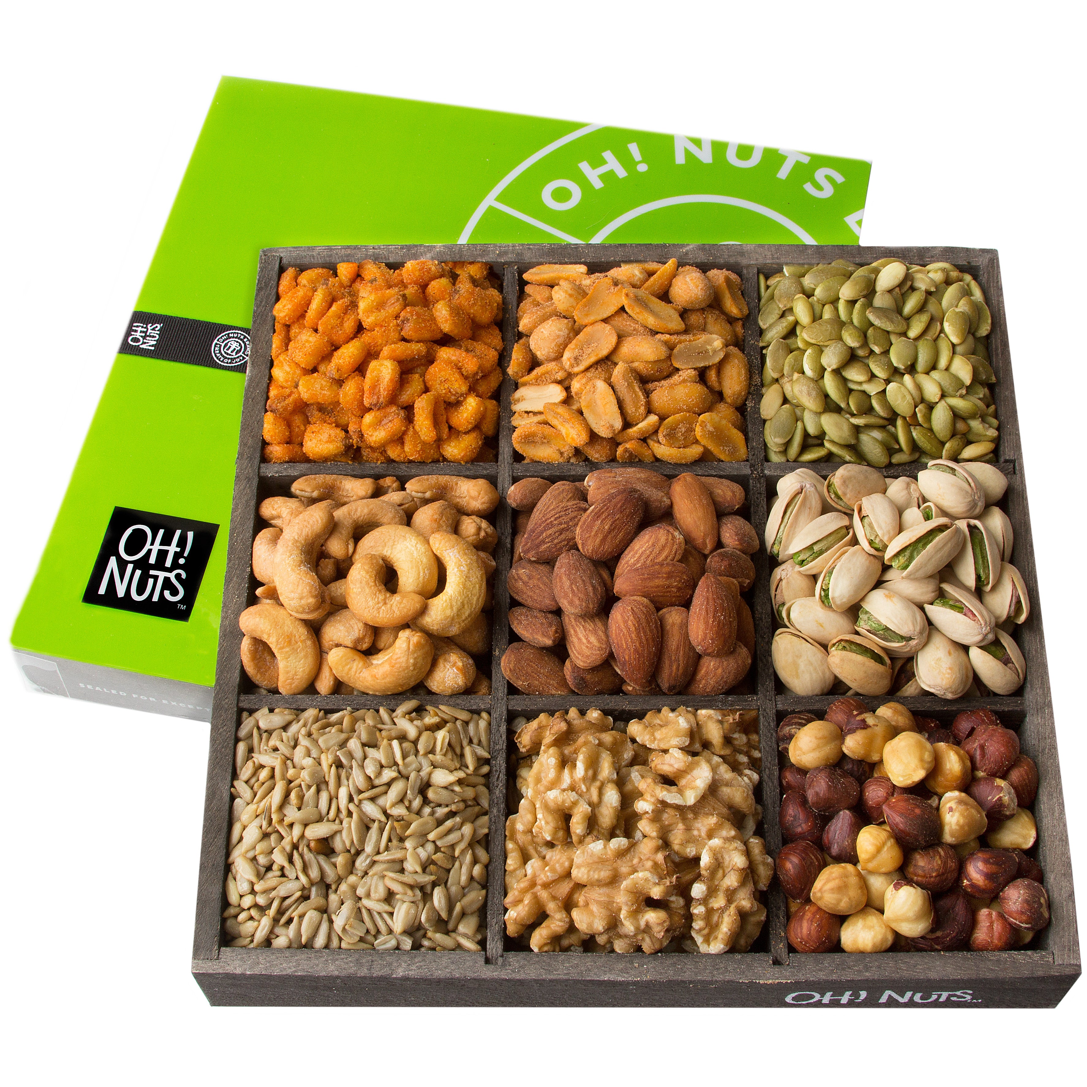 Holiday Nuts 9 Variety Gift Basket – Oh! Nuts Holiday Nuts 9 Variety Gift Basket – Oh! Nuts