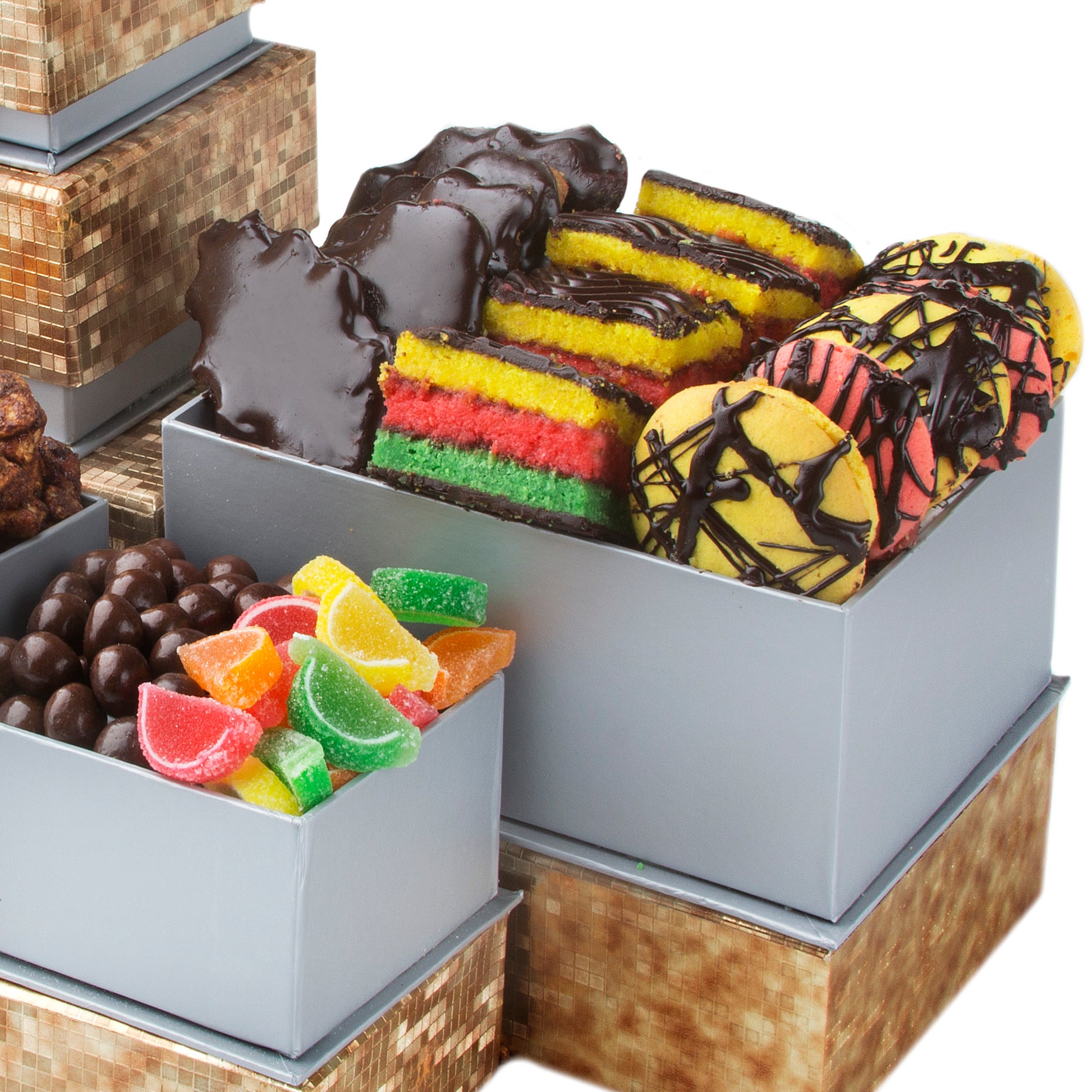 Passover Mosaic Golden Tower Gift Basket