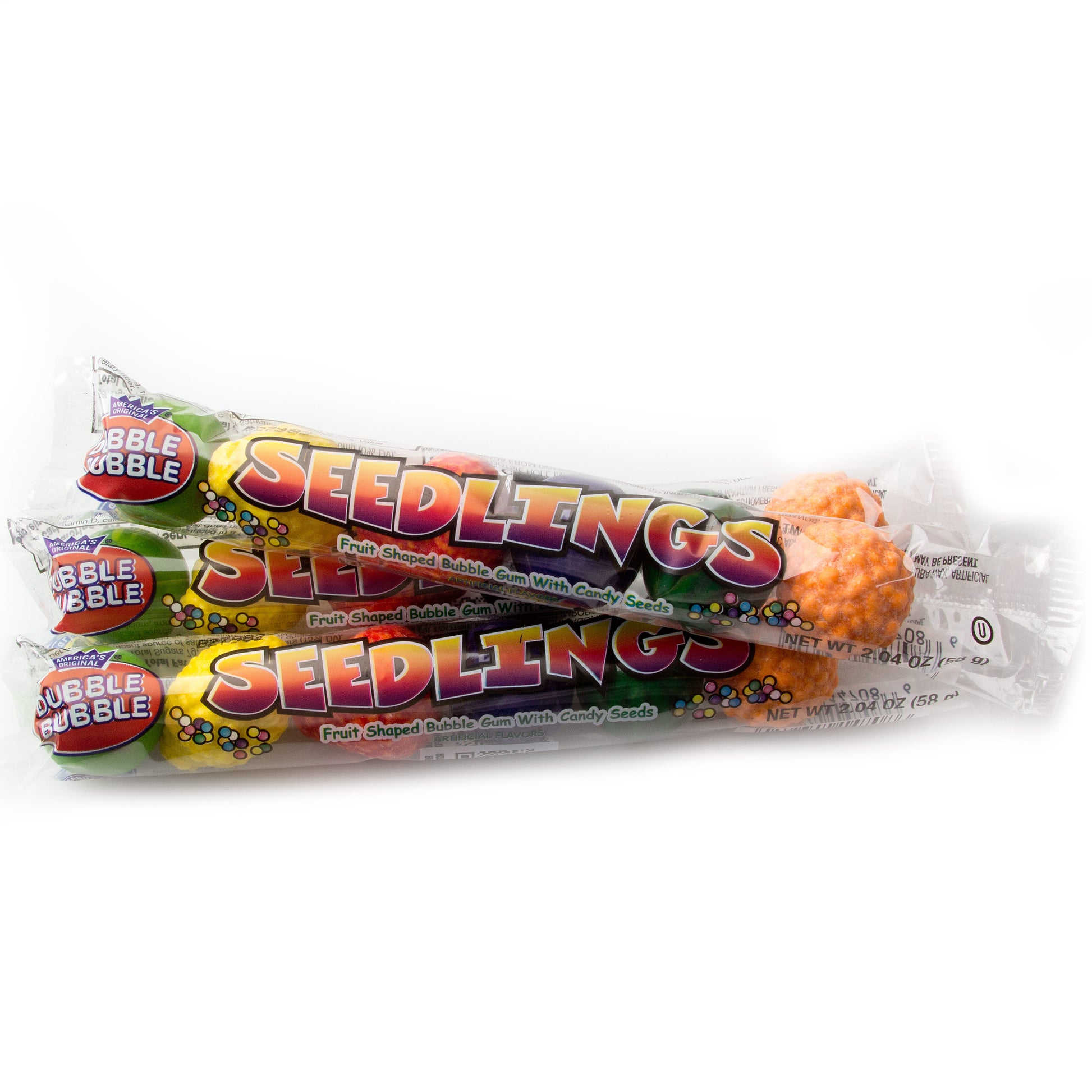 Seedlings Fruit Bubble Gum - 24CT Tubes