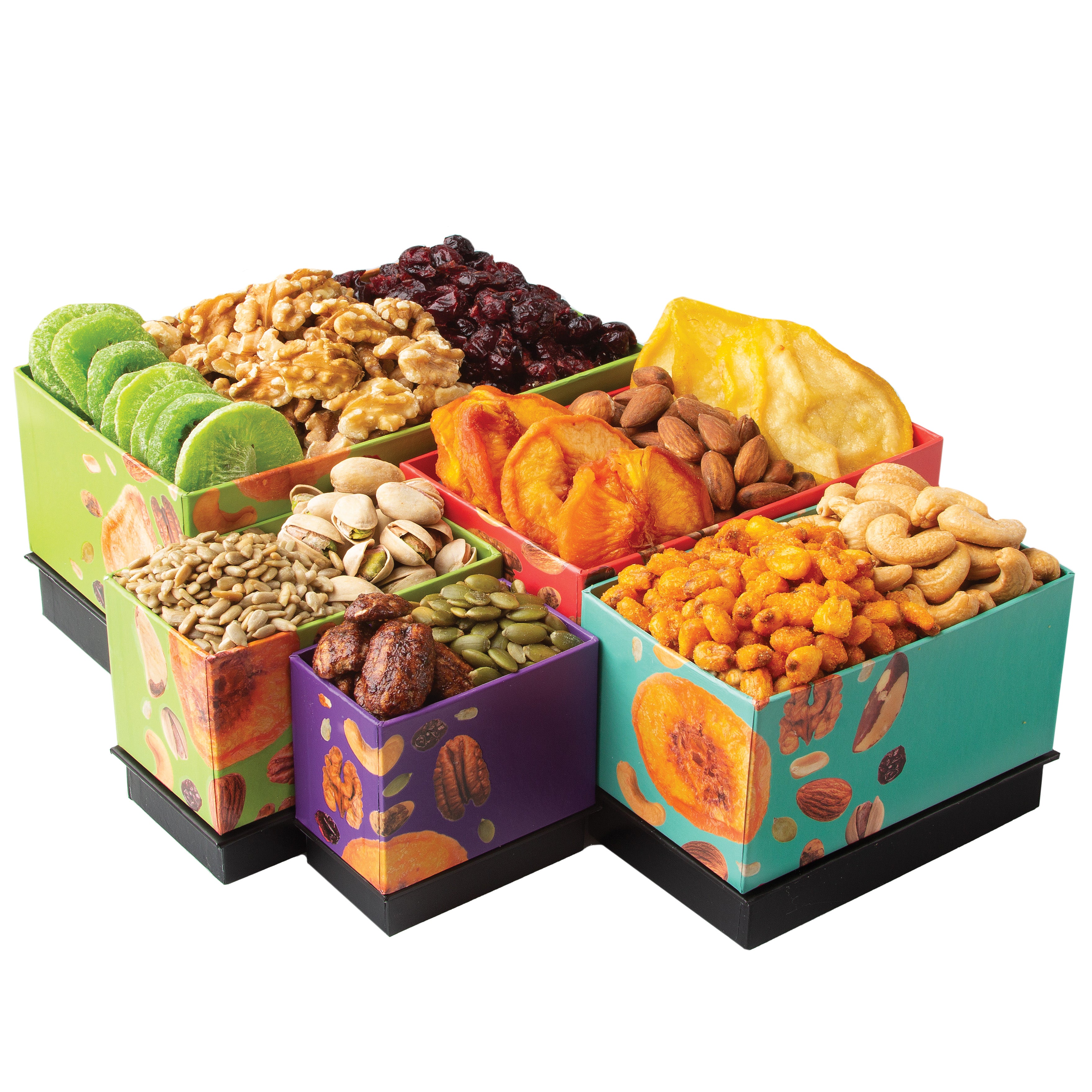 True Colors - Oh! Nuts Holiday 5 Tier Nuts & Dried Fruit Tower Gift