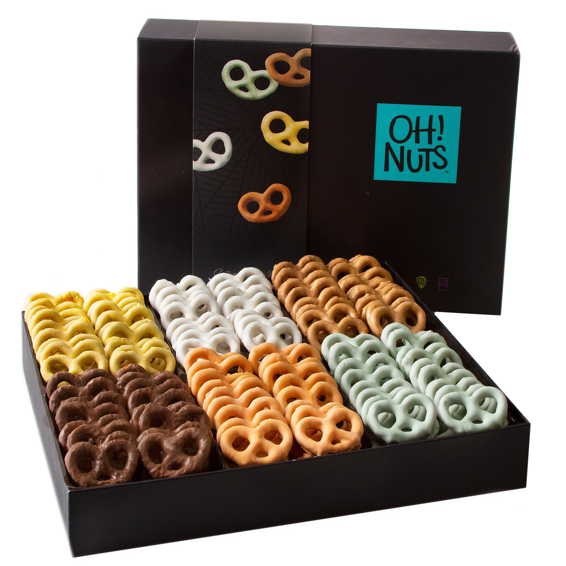 Oh! Nuts Exotic Chocolate Covered Pretzels Christmas Fall Gift Basket