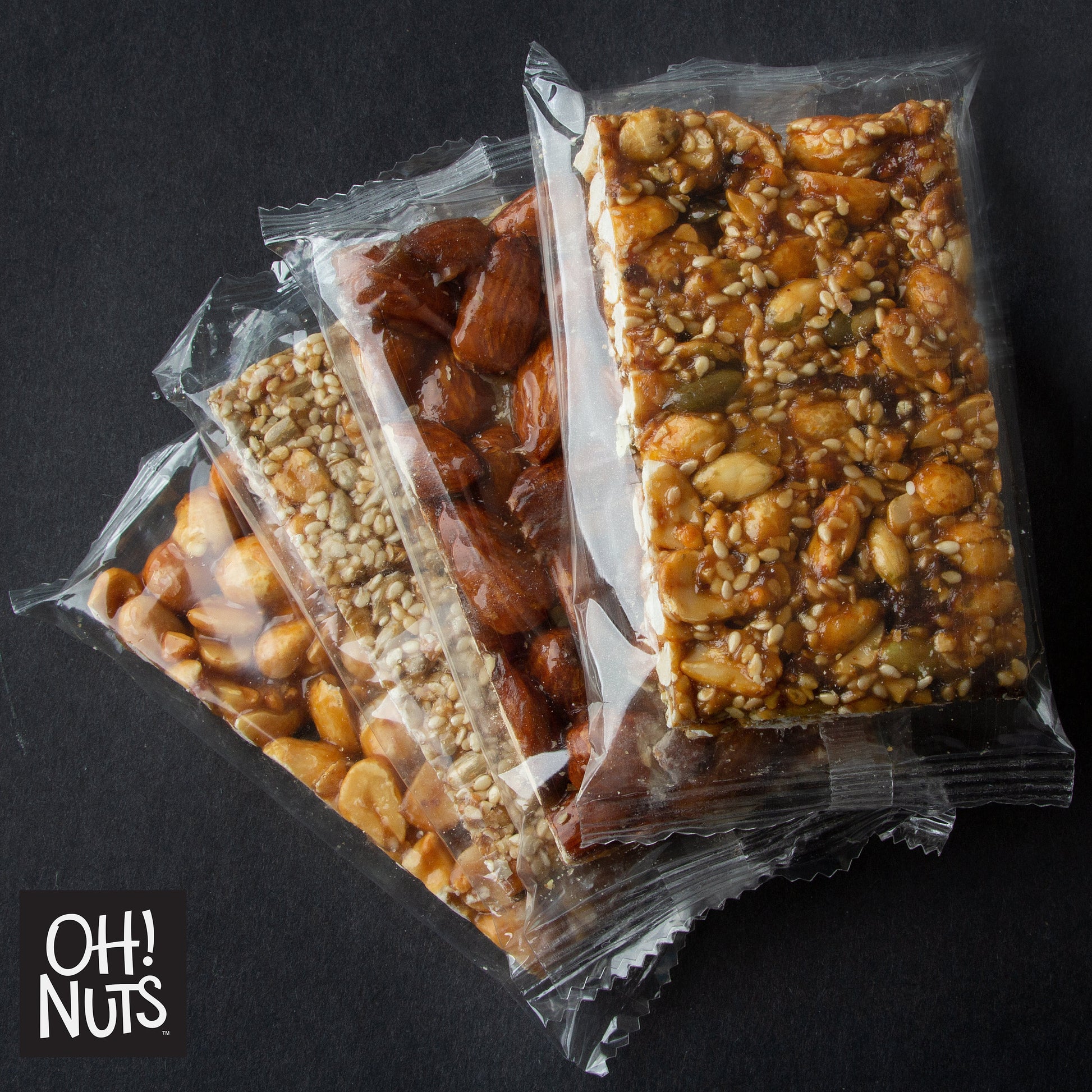 Oh! Nuts Hand Made Gourmet Nut Brittle Variety Gift Box - 24CT