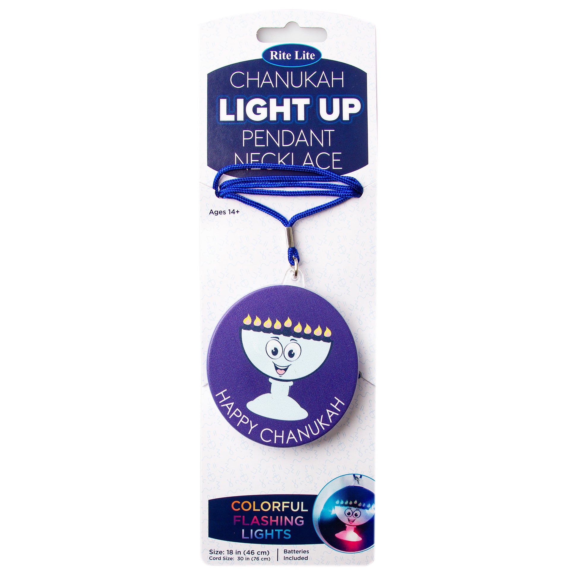 Hanukkah Light Up Pendent Necklace
