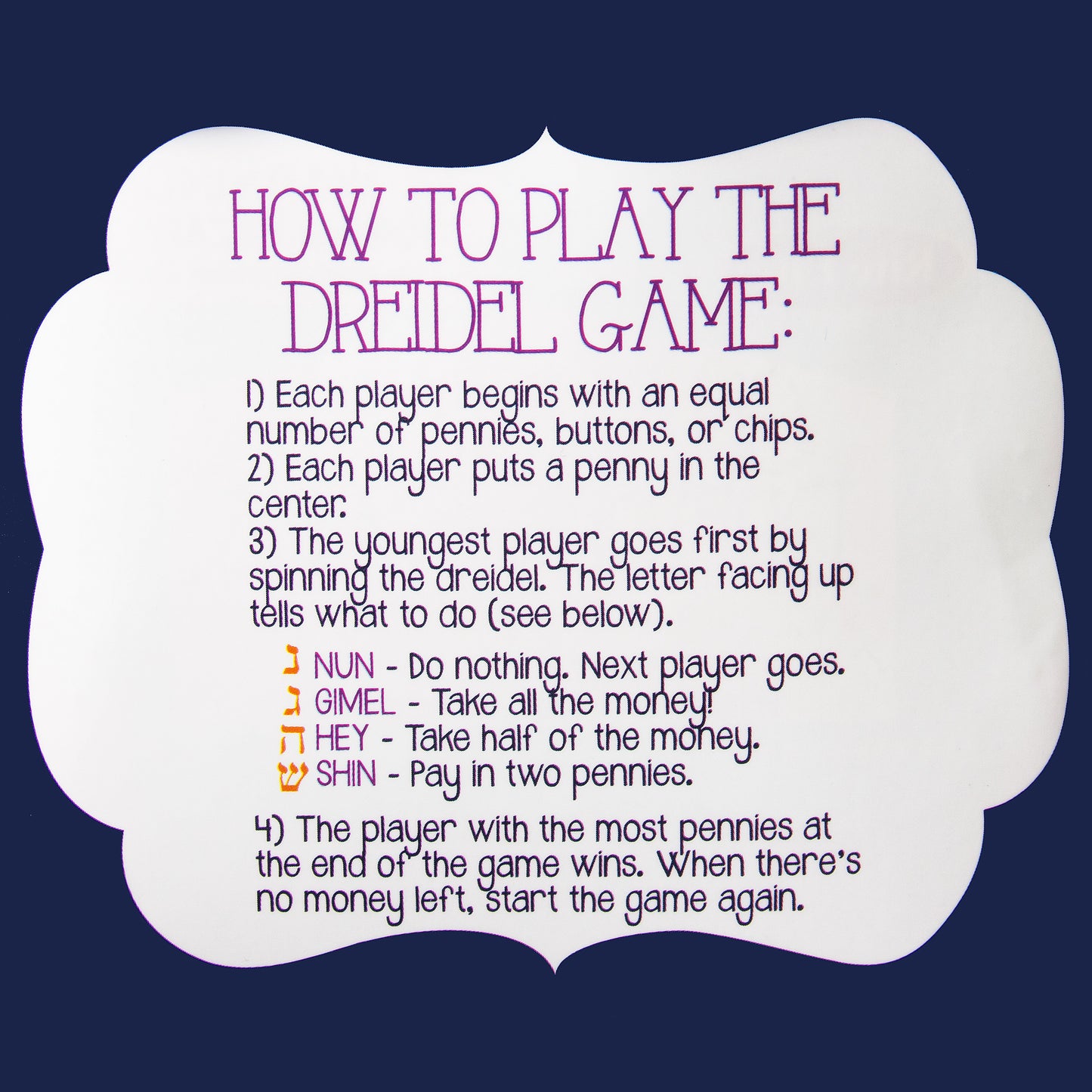 Hanukkah Dreidel Game