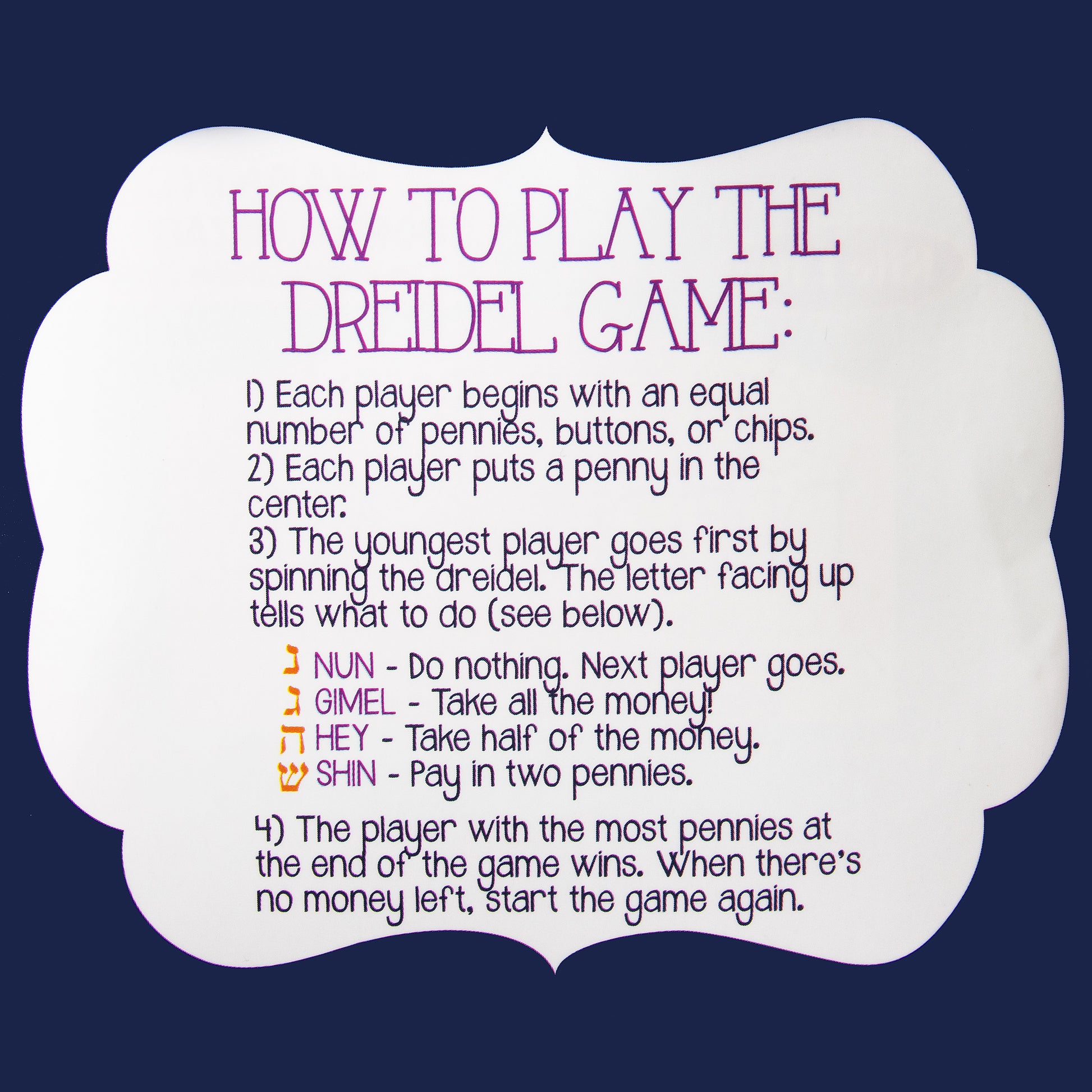 Hanukkah Dreidel Game