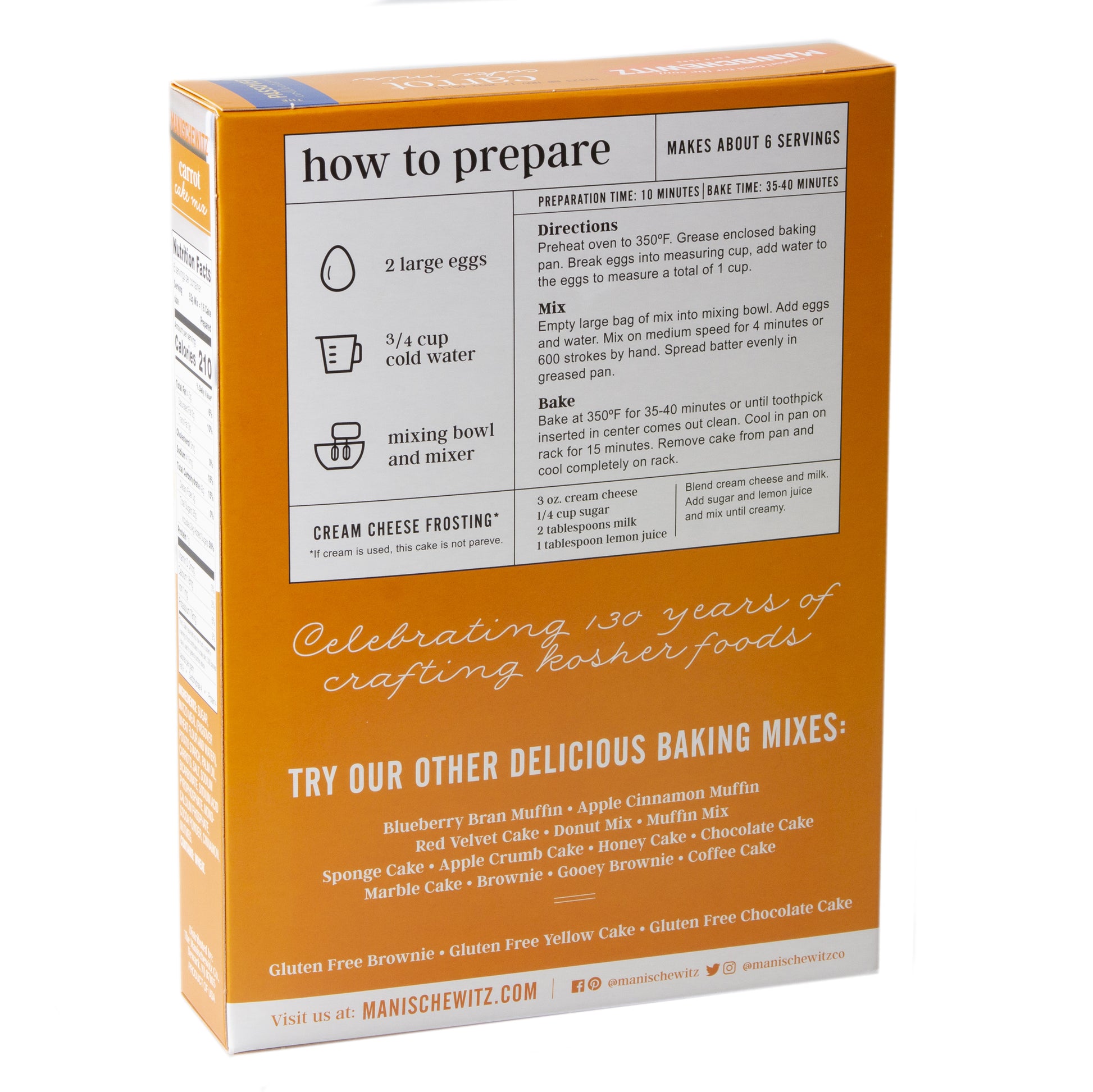 Passover Carrot Cake Cake Mix