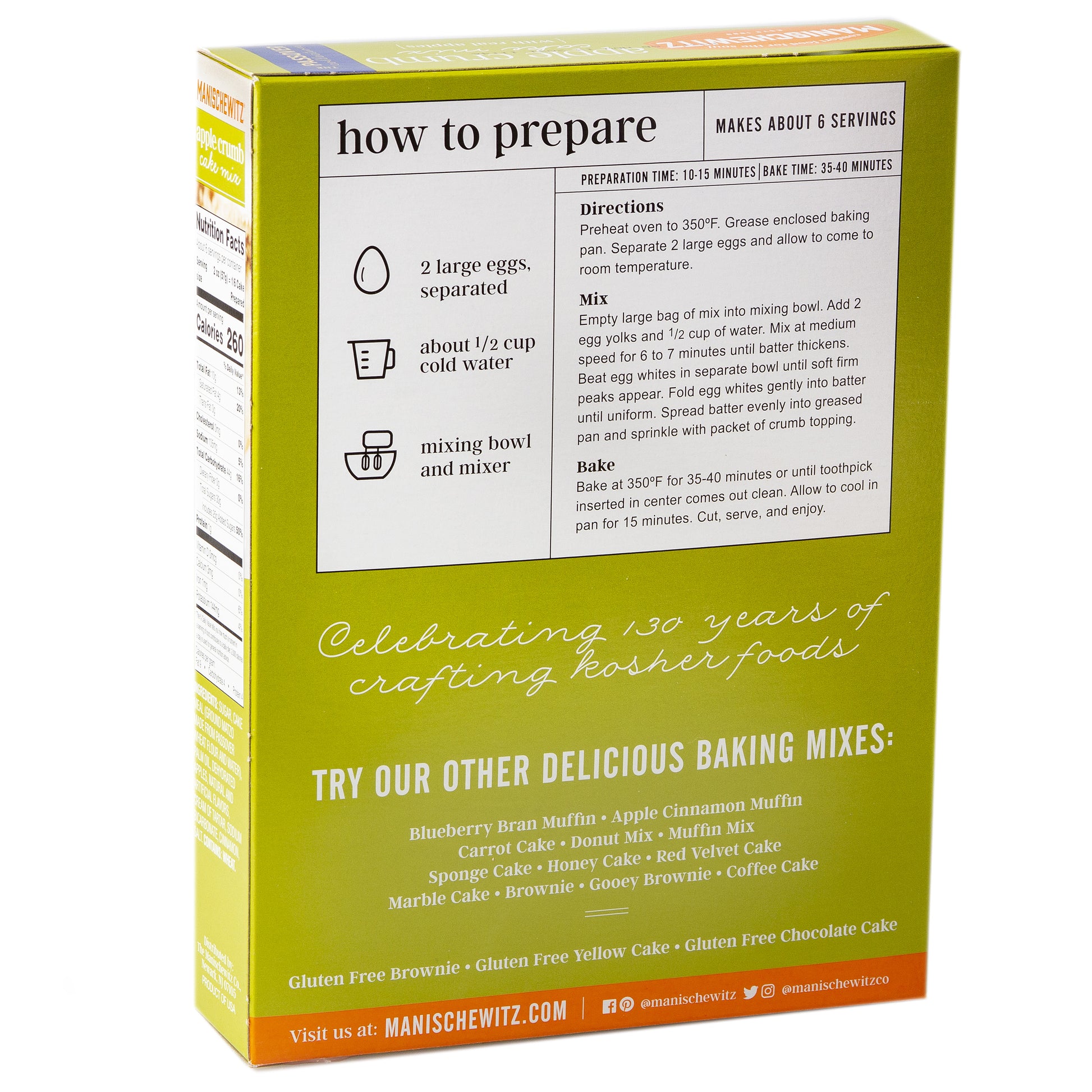Passover Apple Crumc Cake Mix