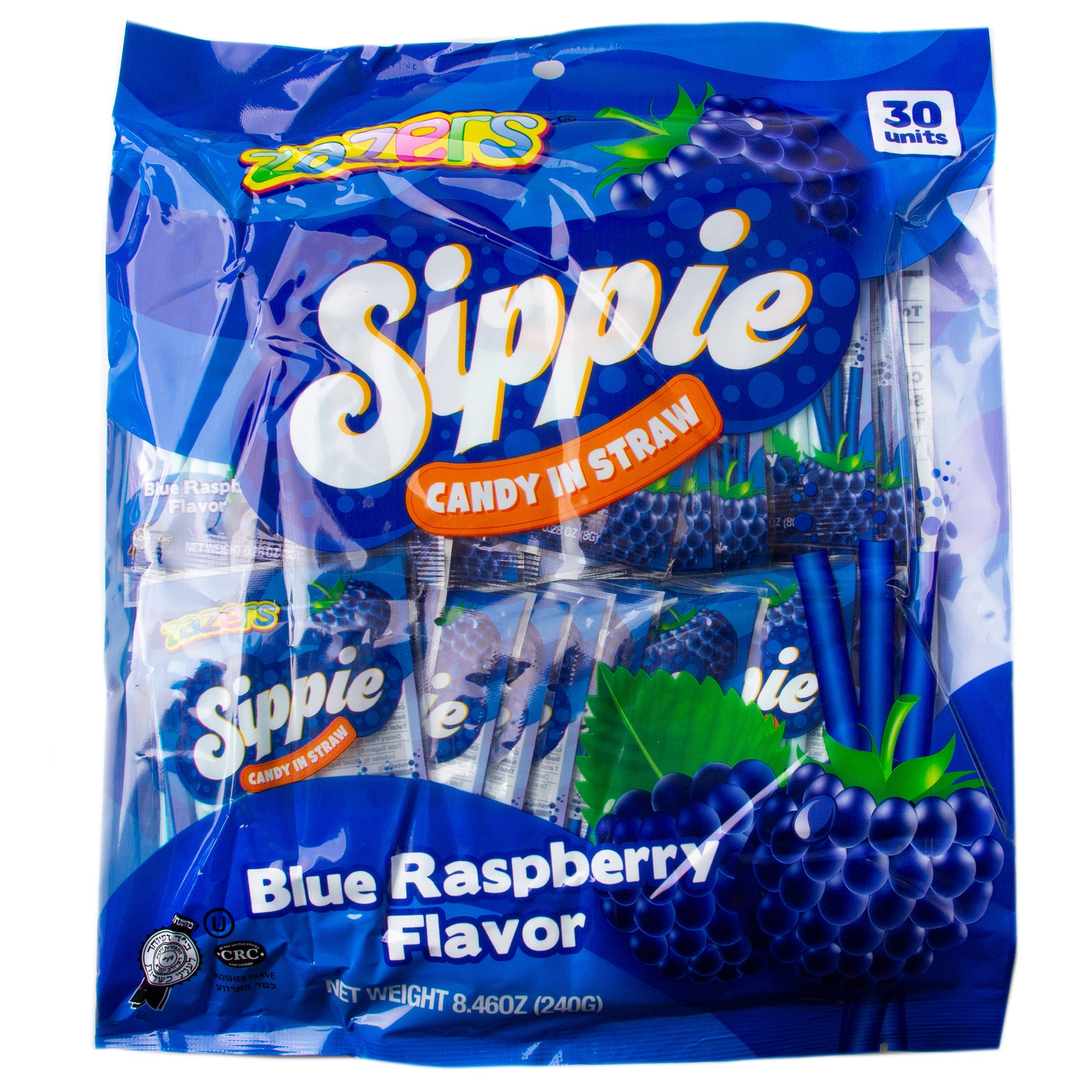 Sippie Candy in Straw - Blue Raspberry - 30CT Bag