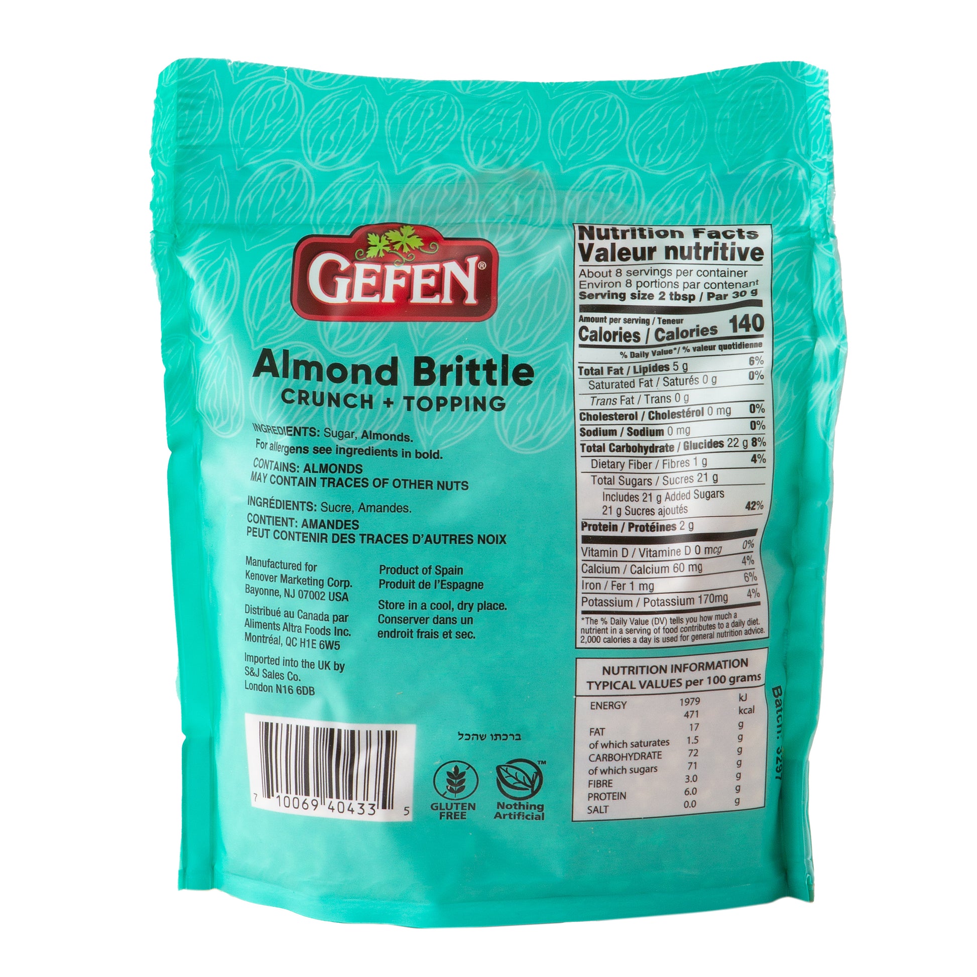Passover Almond Brittle - 8oz Bag