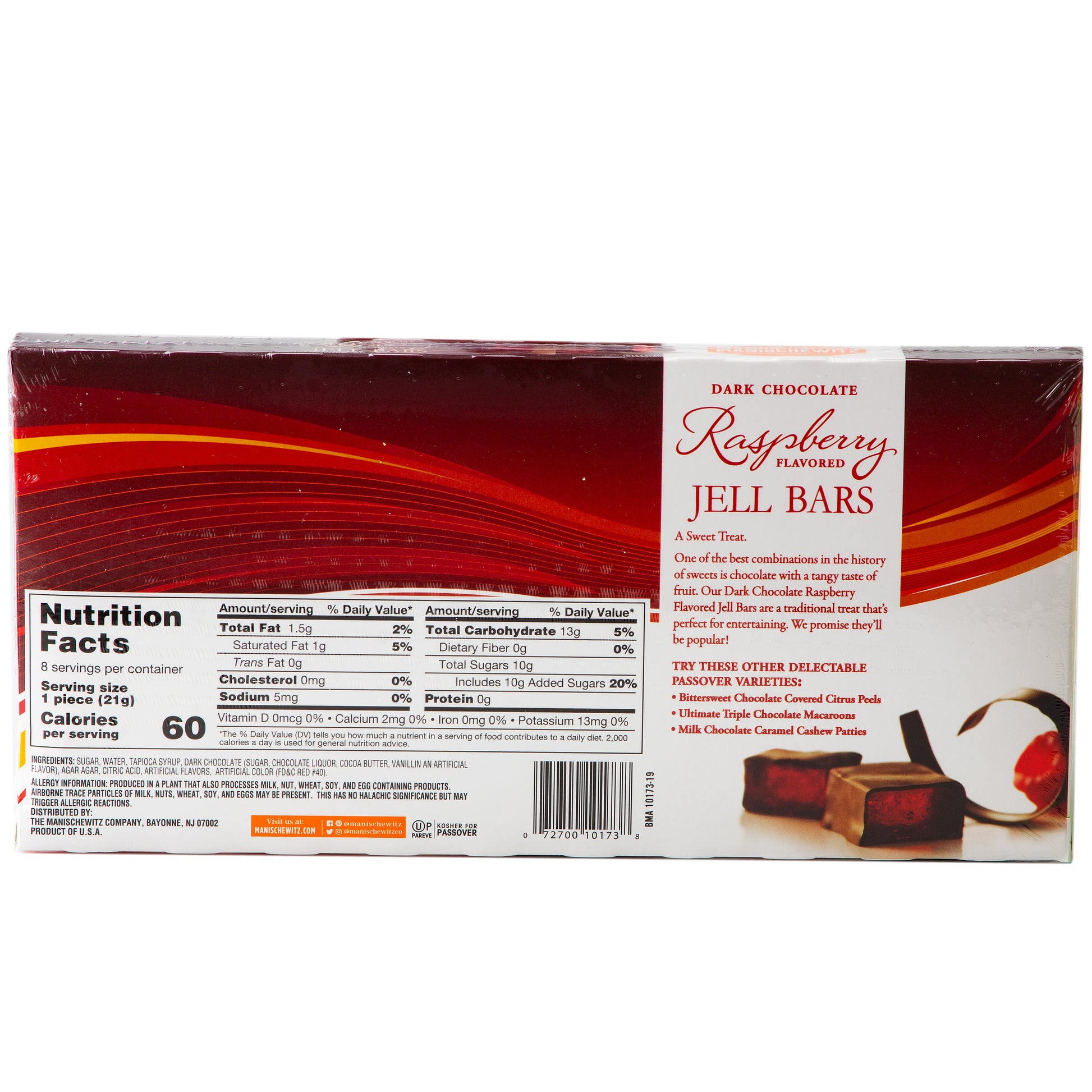 Passover Dark Chocolate Raspberry Jell Bars