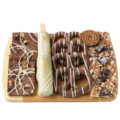 Shavuos Dairy Truffle & Pops Wooden Cutting Board Gift Tray