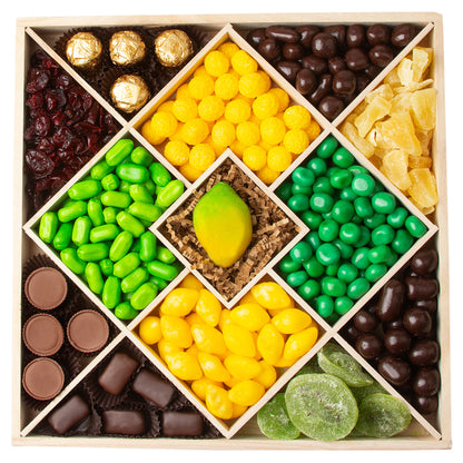 Sukkot Wood 13 Section Candy & Chocolate Tray