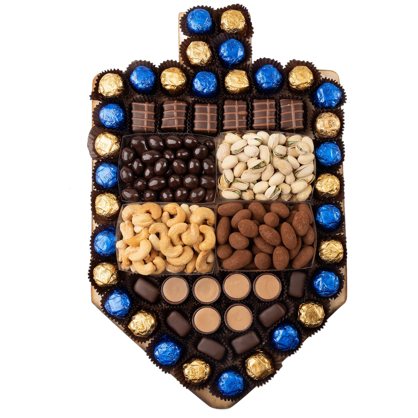 Hanukkah X-Large Chocolate & Nuts Dreidel Gift Basket