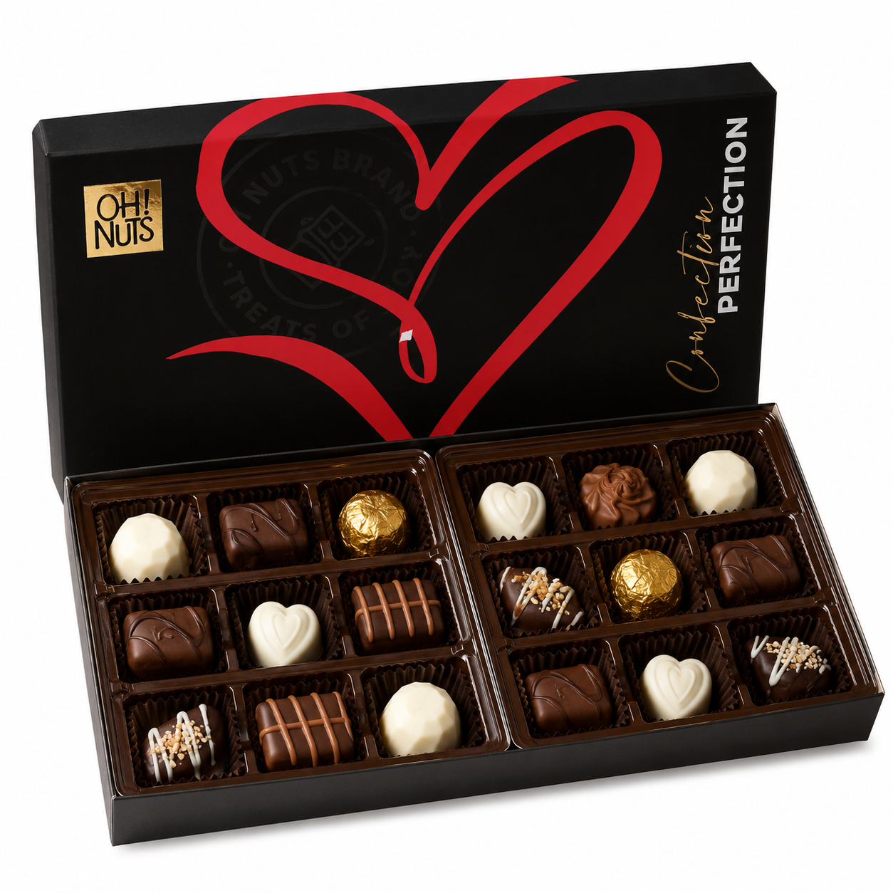 "Heart" Non-Dairy Chocolate Truffle Gift Box - 18Pc.