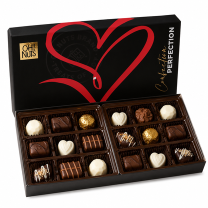 "Heart" Non-Dairy Chocolate Truffle Gift Box - 18Pc.