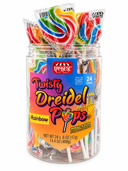 Rainbow Twisty Dreidel Pops