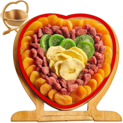 Heart Dried Fruit Apple Wooden Collapsible Bowl