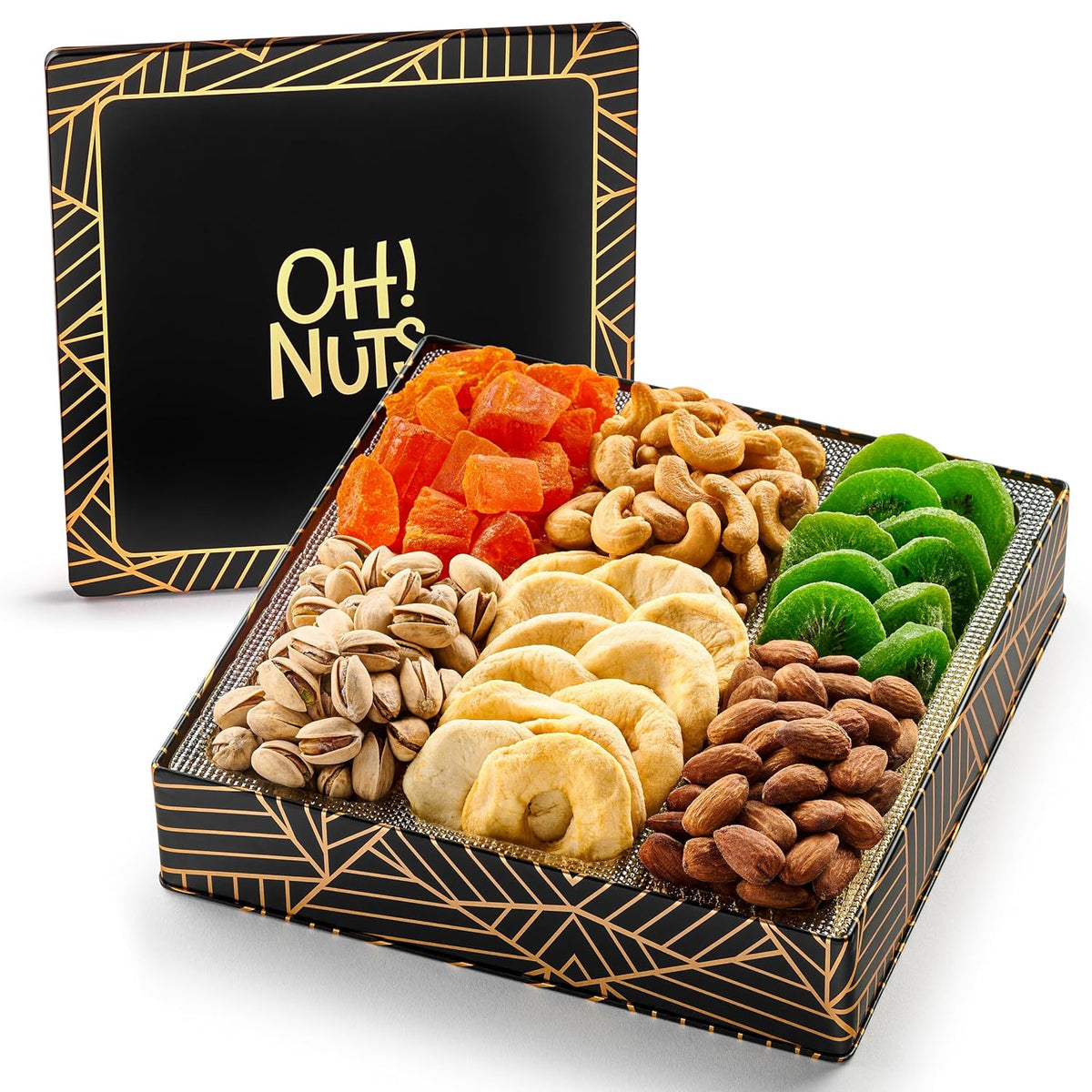 6 Section Dried Fruits and Nuts Gift Basket