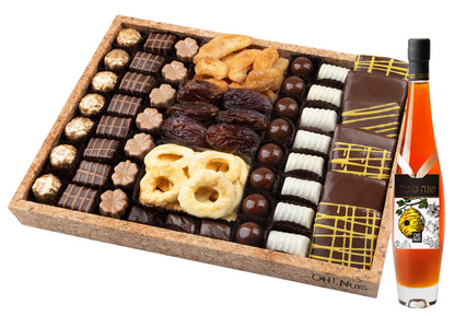 Rosh Hashanah Gourmet Signature Cork Chocolate Tray - Large 14"