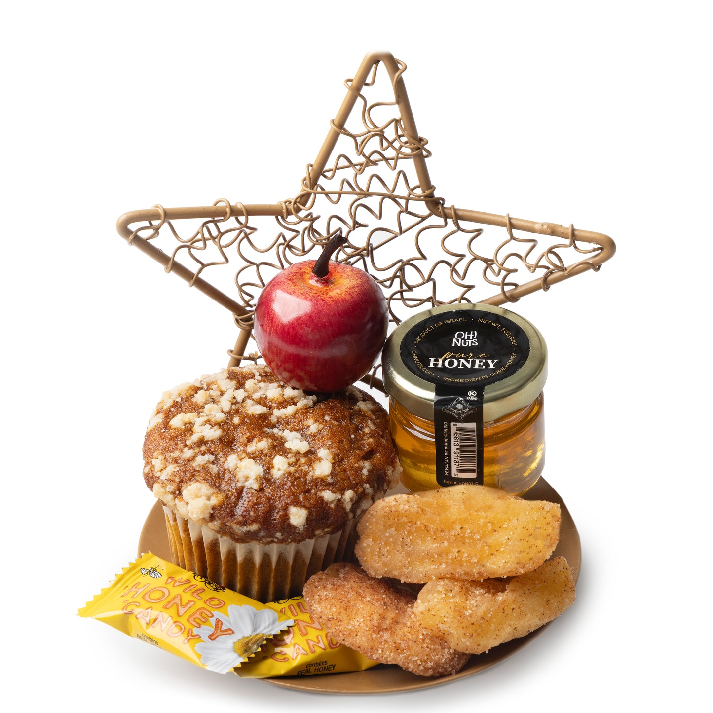 Rosh Hashanah Twisted Star Shape Dish Gift Basket