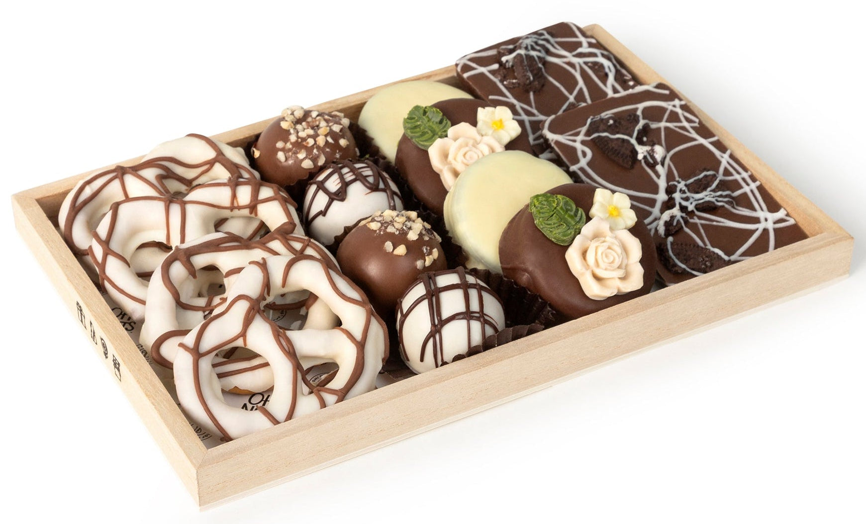 Shavuos Dairy Chocolate Wood Square Tray Gift Basket – Oh! Nuts