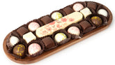 Shavuos Dairy Chocolate Wood Oval Tray With Log Gift Tray