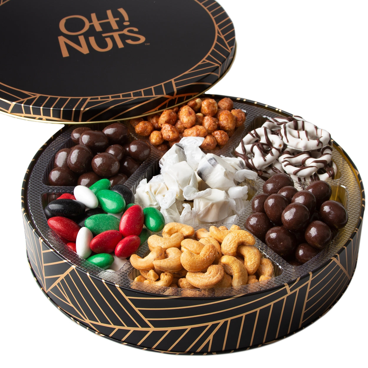 Gourmet Chocolate Round Gift Tin – Oh! Nuts
