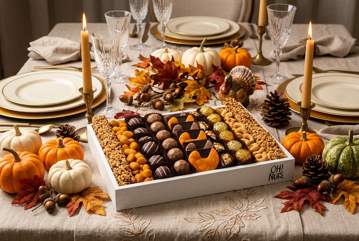 Thanksgiving Chocolate & Nut Gift Tray, 12-Inch