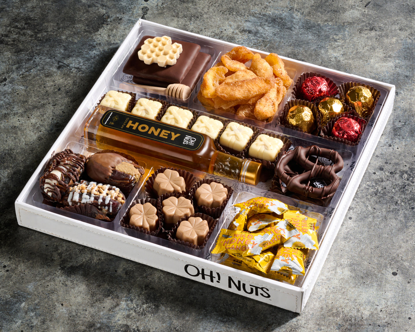White Leather Chocolate Gift Basket – Rosh Hashanah