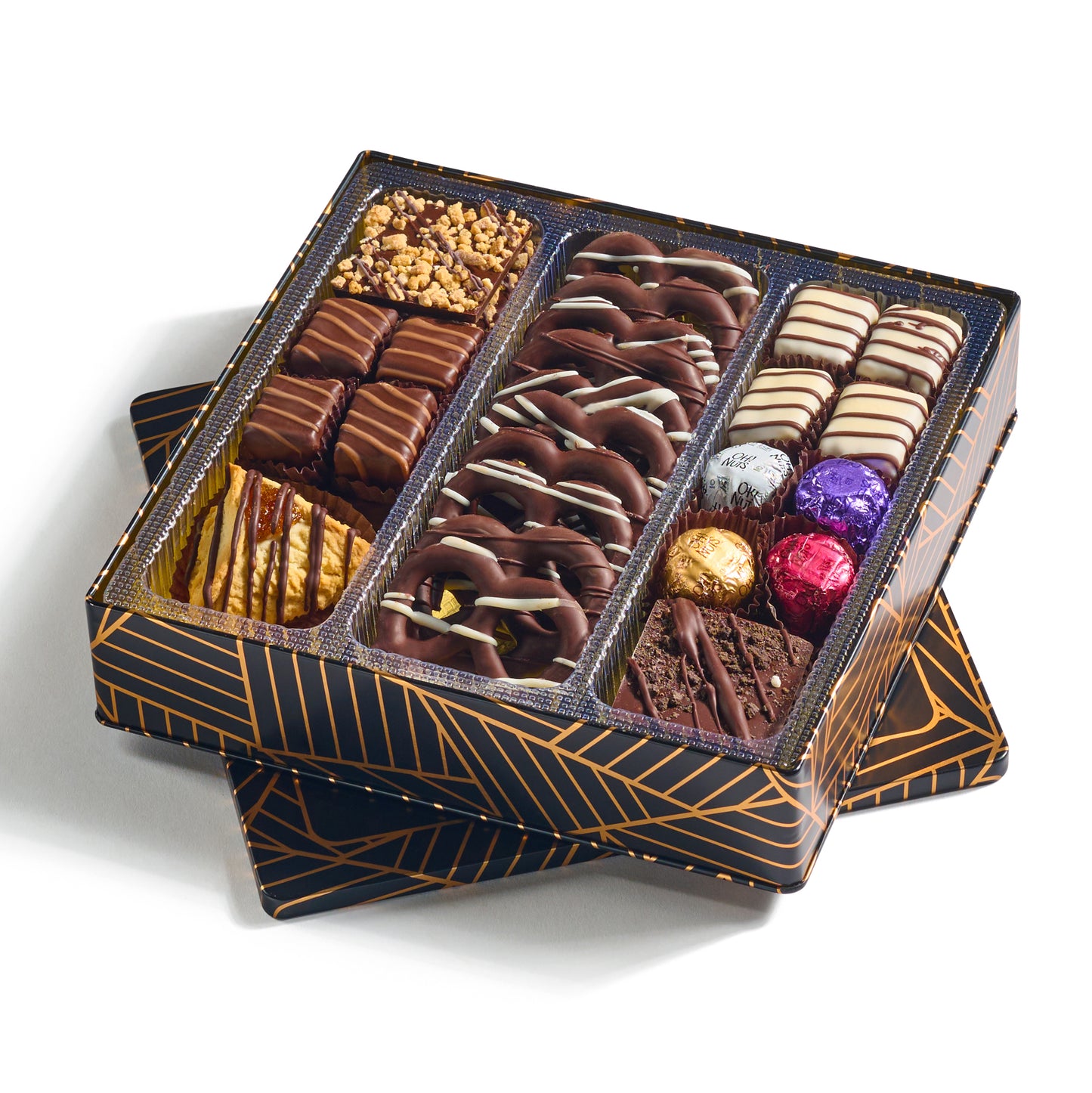 Purim Square Tin Mishloach Manos Gift Basket