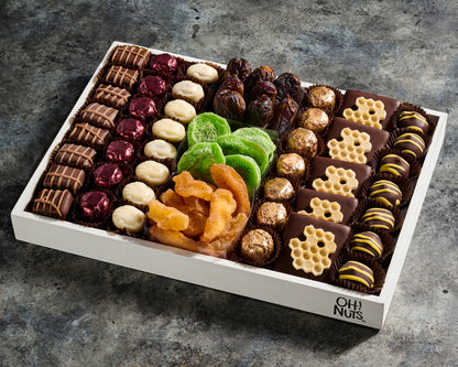 14" Wooden Tray — Gourmet Chocolate & Nut Gift