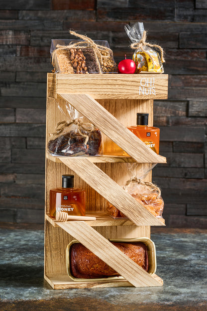 4-Tier Wood Stand Rosh Hashanah Gift Tower