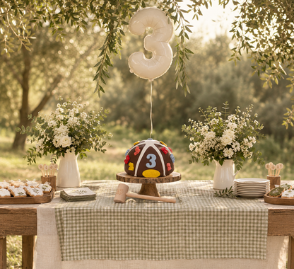 Belgian Chocolate Yarmulka Smash Cake Upsherin Centerpiece