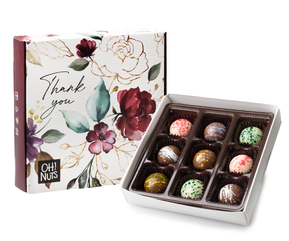 9-Piece Milk Chocolate Truffles Thank You Gift Box