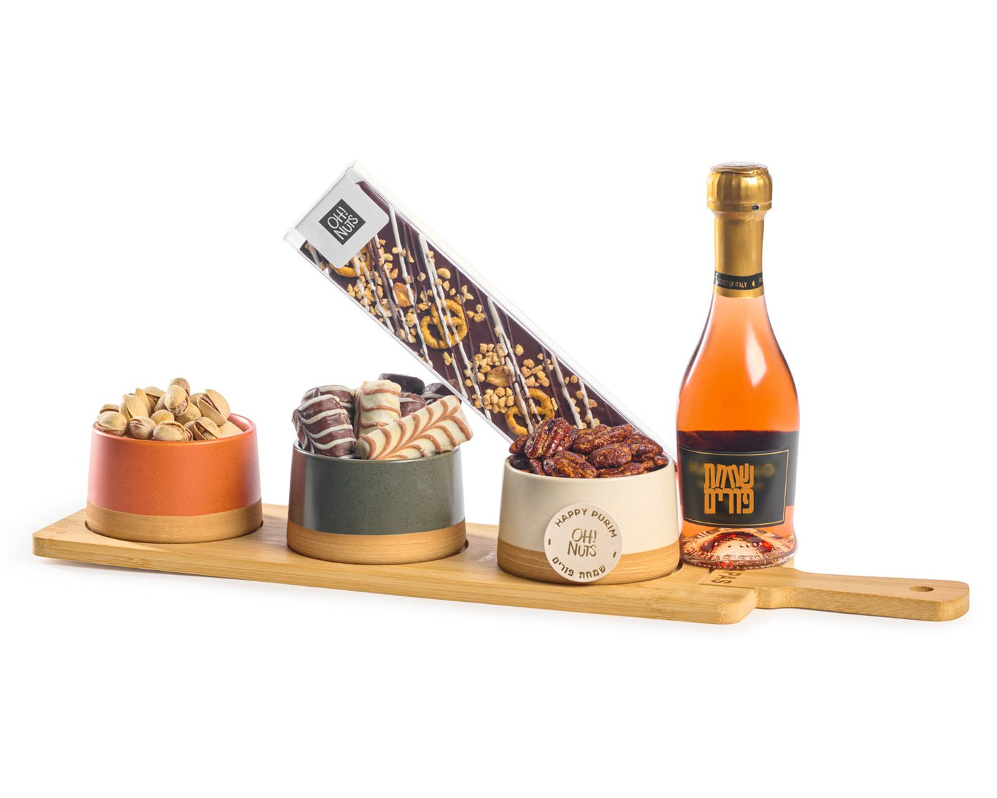 Purim Charming Trio Ceramic Mishloach Manos Gift Basket