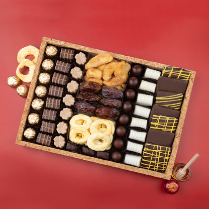 Rosh Hashanah Gourmet Signature Cork Chocolate Tray - Large 14"