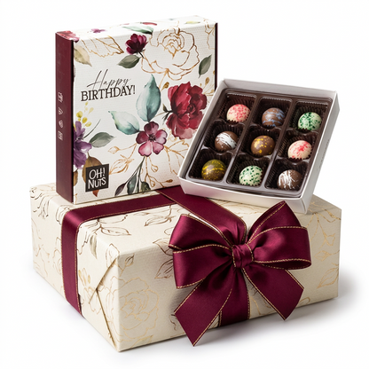 9-Piece Milk Chocolate Truffles Birthday Gift Box