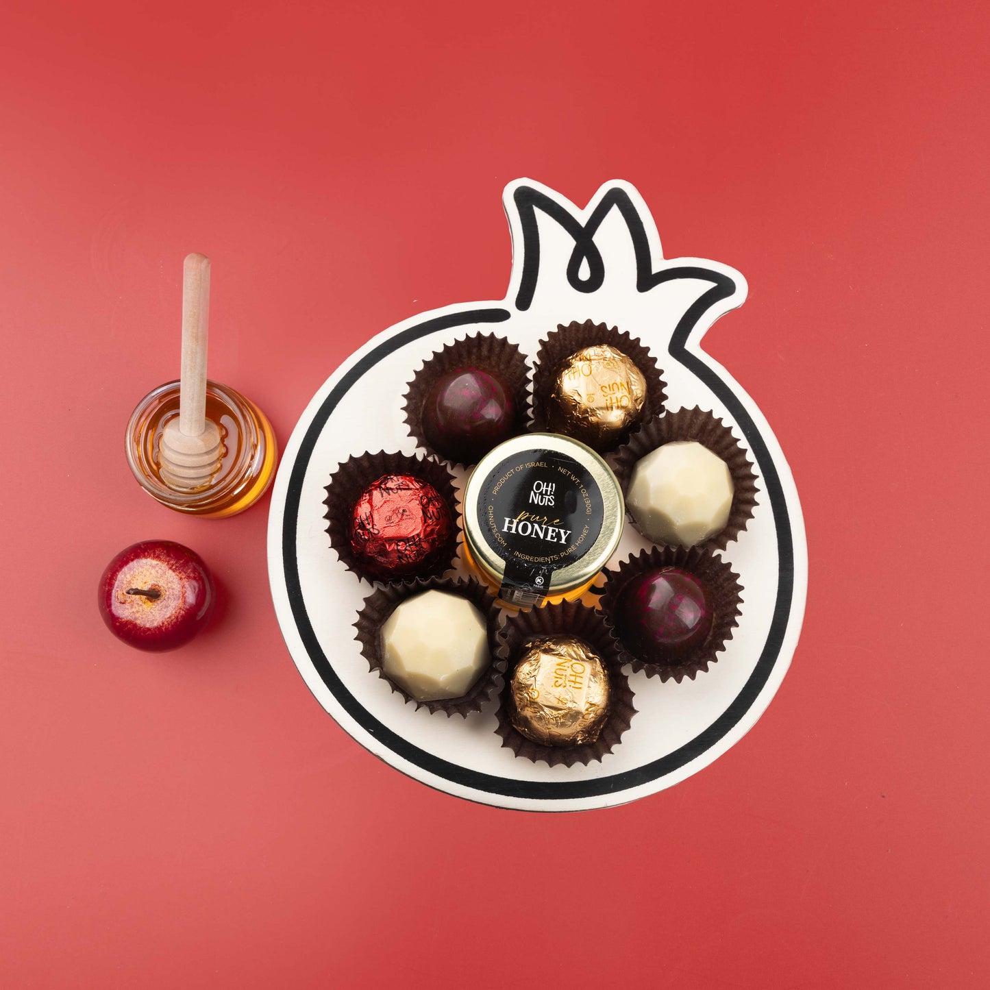 Rosh Hashanah Pomegranate Board Gift Basket