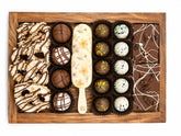 Shavuos Dairy Chocolate Wood Gift Tray With Pops