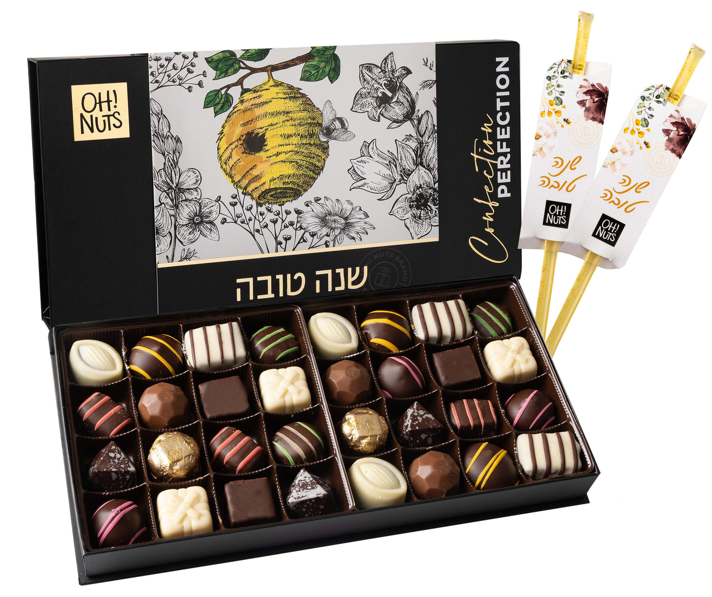 Rosh Hashanah Chocolate Truffle Box - 32 Pc.