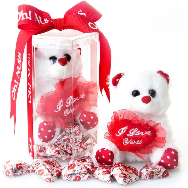 valentines day teddy bear and chocolate