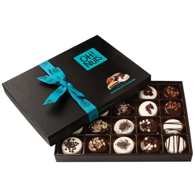 Holiday Cookie Gift Baskets, Gourmet Food Chocolate Covered Sandwich ...
