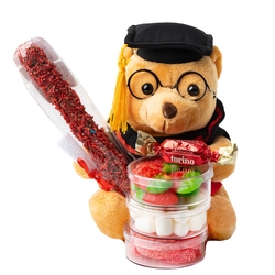 Teddy Bear 3 Tier Candy Graduation Gift Basket