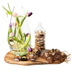 Shavuos Dairy Milk Chocolate XXL Vase Flowers Gift Basket